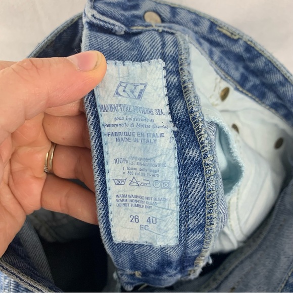 VERSACE JEANS COUTURE‎ Vintage 90s Light Wash High Rise Straight Leg Jeans Sz 26 - Picture 6 of 8